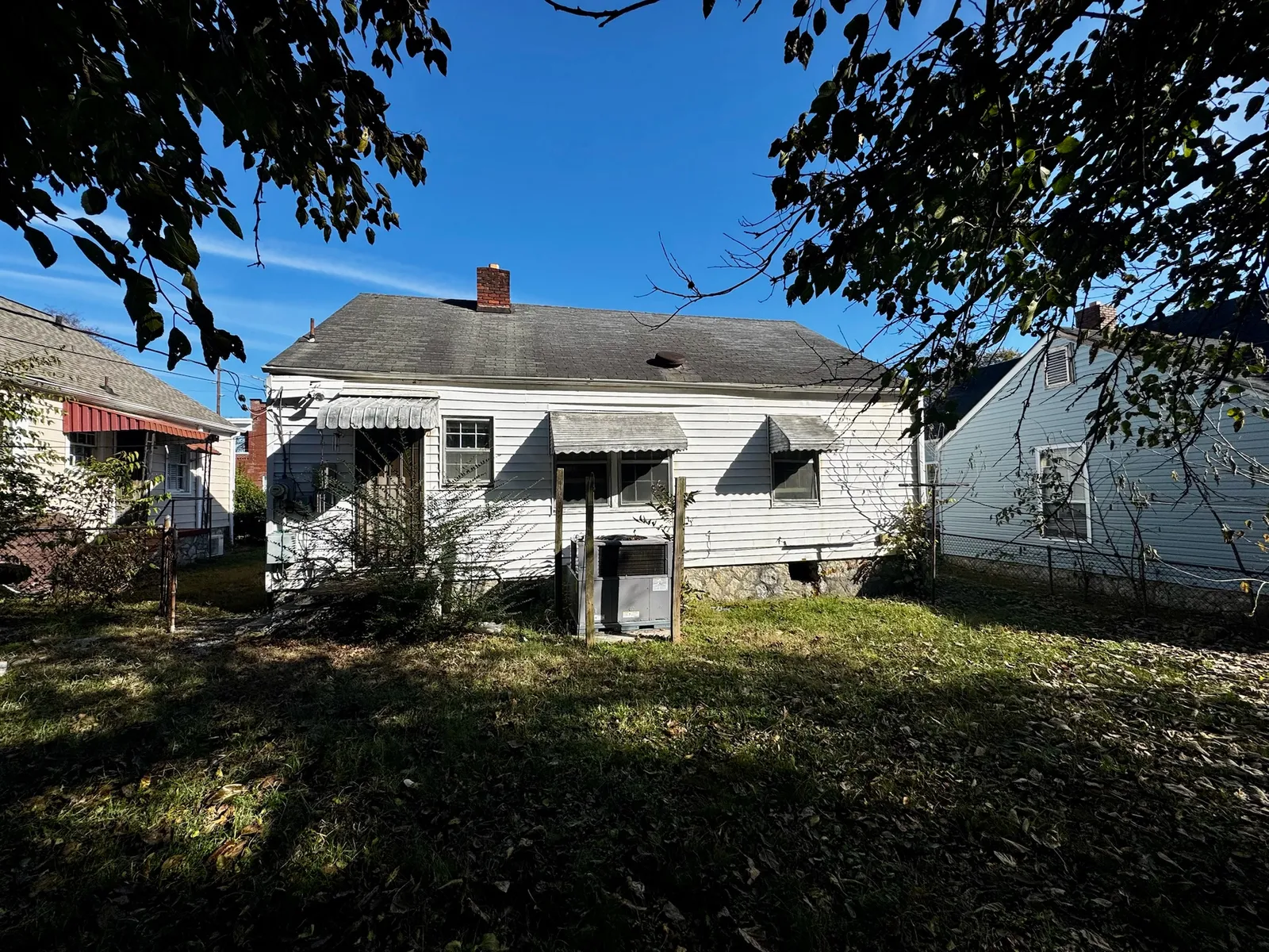 Rear exterior at 2202 Chamberlain Ave before restoration