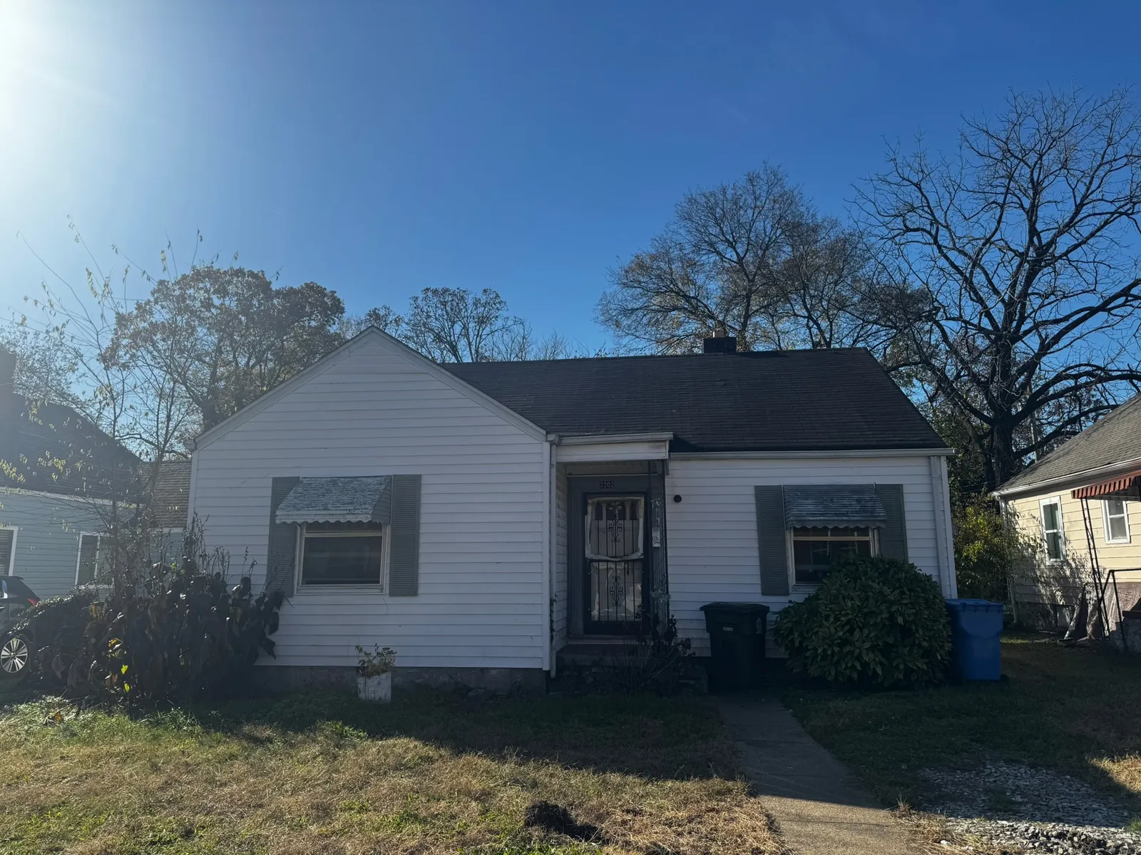 Front exterior at 2202 Chamberlain Ave before restoration